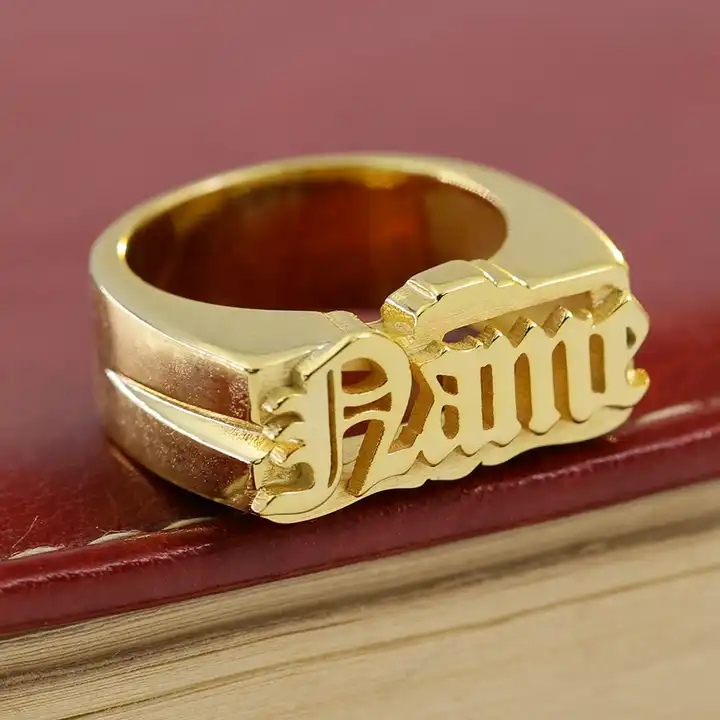 Personalized Finger Ring 18K Gold Plating with Stainless Steel CR4 –  EyeMindValley.com