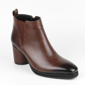 Bottes en cuir véritable noir pour hommes, bottines nude à bout pointu, à enfiler, semelle extérieure en caoutchouc confortable, toutes saisons, vente en gros - Product Image 5