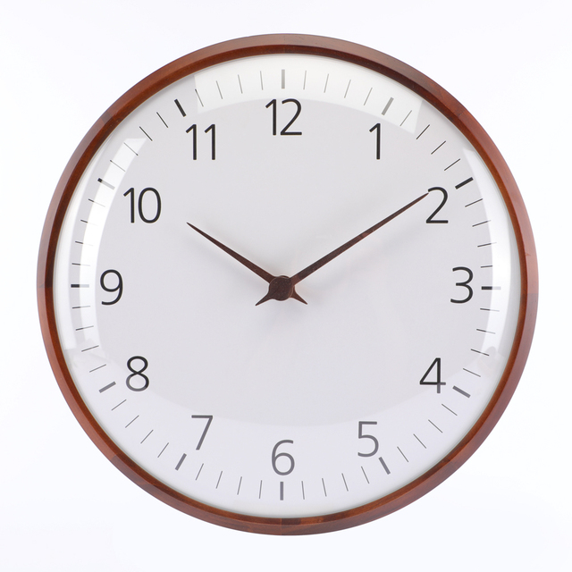 Modern simple brief style wooden frame silent home decor wall clock