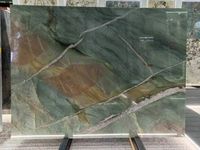 Dalles de cristal de fuchsite, quartzite botanique, cristallo, pour plan de travail de cuisine, revêtement de sol, revêtement mural, design d'intérieur