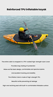 Packraft gonflable pliable léger LST TPU 0,75 mm d'épaisseur pour la pêche en eaux vives et en lacs/rivières, bateau pour 2 personnes HUAMULAN