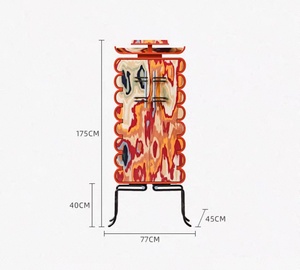 Armoire d'entrée moderne inspirée de l'Art <span class=keywords><strong>Déco</strong></span>, avec des bords ornés et un grand espace de rangement - Product Image 6