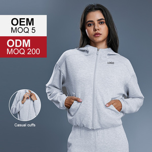 DAW166 Cardigan <span class=keywords><strong>con</strong></span> cerniera <span class=keywords><strong>con</strong></span> <span class=keywords><strong>cappuccio</strong></span> per donna nuova <span class=keywords><strong>felpa</strong></span> Casual autunno e inverno ampia <span class=keywords><strong>con</strong></span> tasca per la corsa - Product Image 2