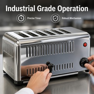 เครื่องปิ้งขนมปังไฟฟ้าแบบ 6 ช่อง 220V 3kW สำหรับโรงแรม บุฟเฟ่ต์ คาเฟ่ ร้านอาหาร ครัวอาหารเช้า - Product Image 4