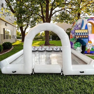Piste de course de voitures tamponneuses gonflables pour enfants en PVC blanc, intérieure/extérieure, pour le divertissement des centres commerciaux et les fêtes d'anniversaire - Product Image 1