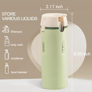 Ensemble de flacons de voyage réutilisables en plastique durable avec logo personnalisé, 4 en 1, pour le conditionnement de liquides et la distribution en portions - Product Image 5
