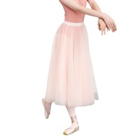 Jupe de ballet en voile pour femmes, nylon, mi-longue, costume de pratique de danse, grande taille