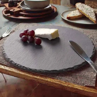 Assiette de table ronde en pierre naturelle polie d'excellente qualité, set de dessous de plat isolant thermique pour cuisine