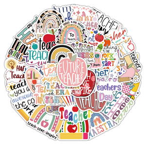 54Pcs <strong>Teachers</strong> Day Blessing Phrases Graffiti Stickers for Book Bottle Decor <strong>Thank</strong> <strong>You</strong> <strong>Teacher</strong> <strong>Gift</strong> Sticker - Product Image 2
