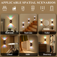 Veilleuse Murale LED Intelligente Moderne Rechargeable USB, Lampe Murale Néon RGB Sans Fil Magnétique à Détecteur de Mouvement pour Chambre et Chevet