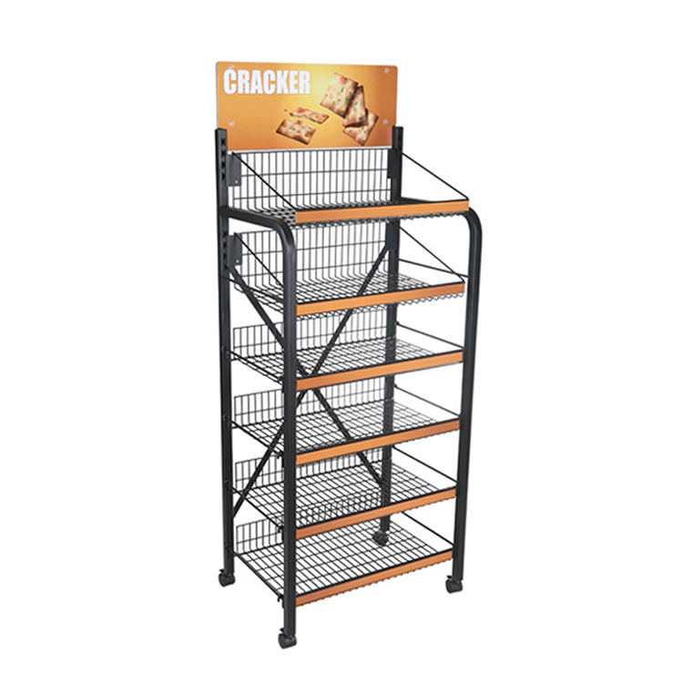 Hot Selling Bakery Shop Wire Rack Food Display Stand Bakery Display With Customized Logo