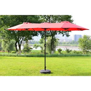 고품질 15 ft 양면 대형 파티오 정원 트윈 우산 야외 매달려 우산