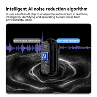 Microphone sans fil transformable Mini-P Al tout-en-un avec réduction de bruit profonde, utilisable pendant la charge pour la diffusion en direct en extérieur