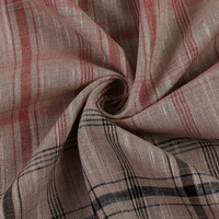 Tissu en mélange de chanvre et lin à carreaux, teint en fil, tissé en rayonne et lin pour costumes et chemises (vente en gros)