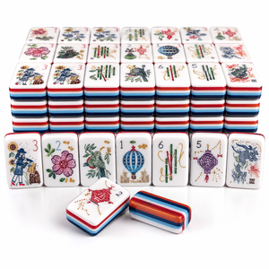 Juego <span class=keywords><strong>de</strong></span> Mahjong Americano <span class=keywords><strong>de</strong></span> Lujo <span class=keywords><strong>de</strong></span> 7 Capas <span class=keywords><strong>de</strong></span> Acrílico con <span class=keywords><strong>Linterna</strong></span> Tallada 'Walk With Me' y Globo Aerostático, Fichas <span class=keywords><strong>de</strong></span> Colección Artesanales <span class=keywords><strong>de</strong></span> Alta Gama - Product Image 1