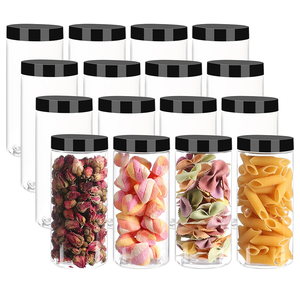 Botol PET Mulut Lebar Transparan 16oz 32oz 500ml 1000ml untuk Penyimpanan Makanan dengan Tutup Hitam - Product Image 3