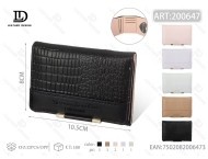 Portafoglio da donna Jd a tre ante, 7 pollici, con stampa coccodrillo, stile minimalista, portafoglio corto - Product Image 1