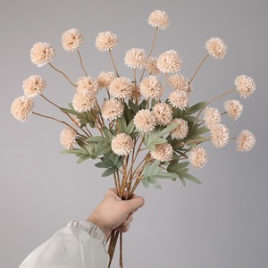 Bouquet d'hortensias et de chrysanthèmes artificiels en soie, fleurs en plastique et tissu, décoration de mariage et de maison, branche unique JT 066007 - Product Image 3