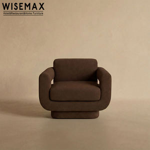 كرسي فردي عصري من WISEMAX <span class=keywords><strong>FURNITURE</strong></span> بإطار خشبي صلب وقماش مخملي، كرسي استرخاء بمسند ذراع للشقق والمستودعات - Product Image 5
