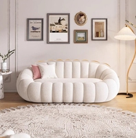 Ensemble de canapé Chesterfield de luxe nordique tissu de citrouille légère pour Villa magasin de vêtements pour femmes réception Salon de beauté boutique de mariage