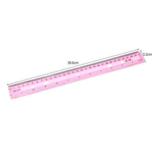 Gốc Cai Trị Nhà Máy Nhà Sản Xuất Màu Xanh Màu Hồng Màu Xanh Lá Cây Màu Vàng Cai Trị Gói 30Cm/12 Inch Nhựa 4Pcs Vẽ Cai Trị Thiết Lập Cho Sinh Viên - Product Image 5