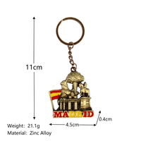 Porte-clés souvenir de voyage Madrid en alliage de zinc, pendentif ours enlacant un arbre en relief, cadeau vintage