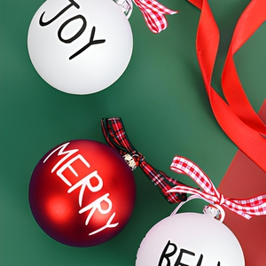 Set di Palline Natalizie da 8 cm con Lettere, Palline Elettroplaccate Fatte a Mano, Decorazioni Regalo da Appendere, Ornamenti Natalizi - Product Image 6