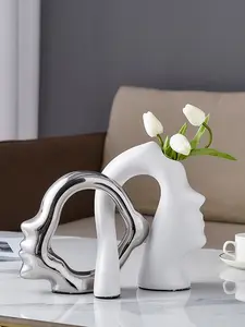 Işık lüks sanat vazo çiçek düzenleme kurutulmuş çiçekler TV kabine oturma odası masası masa dekorasyon ev