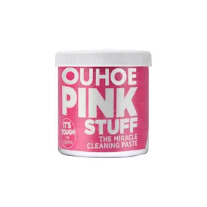Persediaan pabrik OUHOE pasta pembersih rumah tangga ringan multifungsi menghilangkan noda minyak berat kemasan ember merah muda
