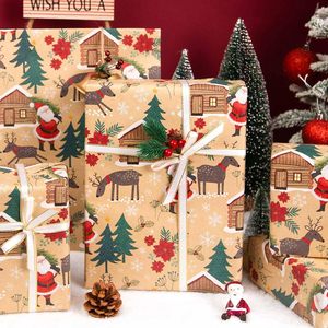 MAYPLUSS Christmas <b>Wrapping</b> <b>Paper</b> Roll 17in X 33ft Kraft Recyclable Santa Claus Tree Design Gift Wrap - Product Image 6