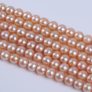 Perlas Sueltas de Agua Dulce Naturales de Color Rosa Morado de 9-11 mm, Directamente de Fábrica, para DIY, Cuentas Redondas Semiterminadas para Collar - Product Image 5