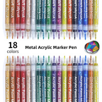 Marqueur de peinture acrylique métallique à pointe extra fine de 0,7 mm, encre permanente pour la peinture sur roche, céramique, verre, bois, toile, art.