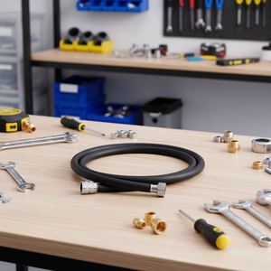 Usine de source Vente en gros Tuyau de <span class=keywords><strong>douche</strong></span> en PVC de haute qualité Tuyau <span class=keywords><strong>flexible</strong></span> <span class=keywords><strong>noir</strong></span> mat pour salle de bain avec écrou en laiton - Product Image 5