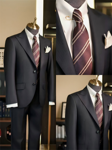 Мужской костюм премиум-класса для офиса, индивидуальный пошив, шерстяной, для повседневной корпоративной носки - Product Image 3