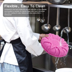 Factory Non-Stick Large Bread Round Sunflower Rose <b>Bakeware</b> Big Silicone Cake Trays Mold - Product Image 3