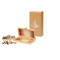 Jeu d'échecs et de dames promotionnel personnalisé 3-en-1 en bois imprimé sérigraphié pour compagnons de jeu