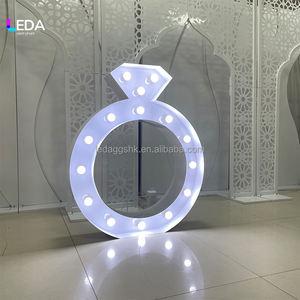LEDA Letra Luminosa LED de Metal en Forma de Anillo de 4 pies para Decoración de Fondo de Bodas y Fiestas de Cumpleaños - Product Image 4