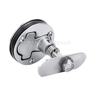 Cerradura de Piso con Manija de Acero Inoxidable 316 con Anillo de Tracción, Cerradura de Pestillo Redonda con Acabado Pulido para Yate Marino, Nueva Condición, para Techo Bimini - Product Image 2
