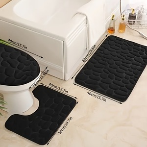 Ensemble de tapis de salle de bain Vast Ocean 40x60cm, tapis de sol antidérapant en corail gaufré, tapis de toilette, tapis de douche - Product Image 3