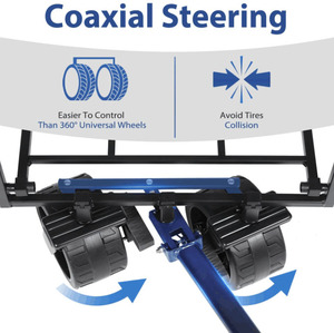 HOTO 4 Wheels Fishing Trolley Cart Camping <strong>Beach</strong> <strong>Wagon</strong> All Terrain Utility Metal Portable Collapsible Camping Cart Trolley - Product Image 2