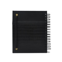 Agenda Profesional de Fábrica con Páginas Punteadas, Encuadernación en Espiral con Alambre, Diario, Cuaderno de Cuero PU con Banda Elástica