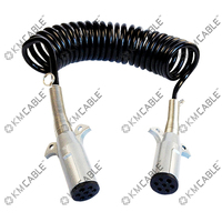 Câble de bobine de pièces de camion de remorque Standard américain 12/24V fil de spirale d'alimentation électrique câble de bobine 7 P câble de remorque à 7 broches