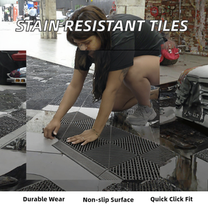 Dalles de sol de garage en PP à emboîtement, résistantes aux taches, antidérapantes, résistantes à l'huile, dalles de sol traditionnelles pour atelier automobile, entrepôt - Product Image 2