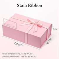 Caja de regalo de cartón grande de 13,8x8,5x4,3 pulgadas con tapas magnéticas para almacenamiento de relleno de papel triturado de cinta de tarjeta
