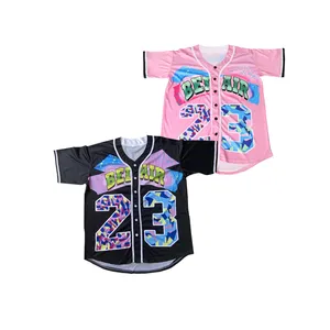 Mode Thema Honkbal Jersey Bel Air 23-Frisse Prins 3d Gesublimeerde Print Honkbal Shirt Plus Size