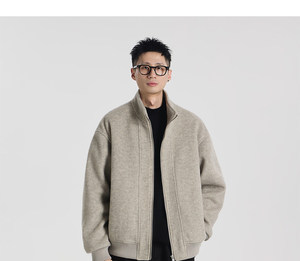<span class=keywords><strong>Giacca</strong></span> Corta da <span class=keywords><strong>Uomo</strong></span> <span class=keywords><strong>in</strong></span> Misto Lana <span class=keywords><strong>Tweed</strong></span> - Vestibilità Comoda con Colletto Rialzato, Cappotto alla Moda - Product Image 4