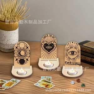 Modern minimalist wooden <b>candle</b> <b>holder</b>, desktop <b>candle</b> tray, solid wood Arabic candlestick, prayer <b>candle</b> tray - Product Image 2