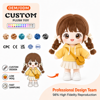 Fabricant de poupées en peluche personnalisées, conception de personnages sur mesure, jouet en peluche avec vêtements et accessoires pour poupée
