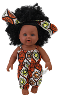 Poupée Bébé Unisexe Nathaniel 30CM Peau Noire Africaine Cheveux Afro Jouet Doux en Silicone Vinyle Échelle 1:10 pour Enfants Jouant Modulable