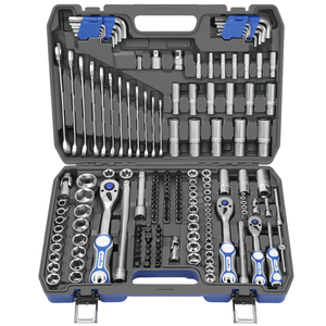 Set Perkakas Steeltreks 222 pcs Multifungsi, Soket 1/2\", 3/8\", 1/4\", Kunci Ratchet 72T, Kunci Hex, Kunci Pas, Kotak Perkakas Portabel - Product Image 2